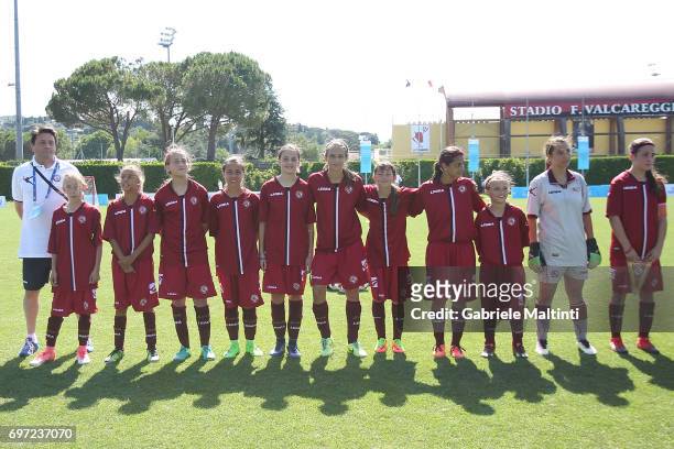 Livorno Calcio under 12 poses during the Danone Cup final at Coverciano on June 18, 2017 in Florence, Italy.