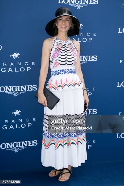 Actress Anne-Charlotte Pontabry attends the 'Prix de Diane Longines 2017' on June 18, 2017 in Chantilly, France.