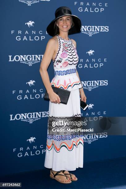 Actress Anne-Charlotte Pontabry attends the 'Prix de Diane Longines 2017' on June 18, 2017 in Chantilly, France.