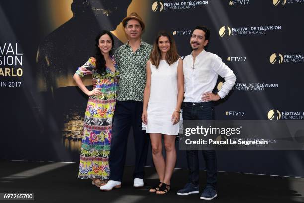 Karina Testa,Simon Abkarian,Stephanie Pasterkamp and Faycal Azizi from 'Kaboul Kitchen' attend a photocall during the 57th Monte Carlo TV Festival :...