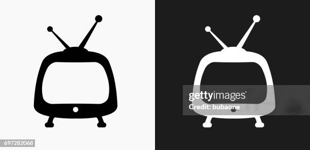 television icon on black and white vector backgrounds - multiple computer screens white background stock illustrations