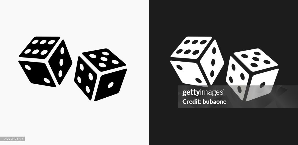 Würfel-Symbol auf schwarz-weiß-Vektor-Hintergründe