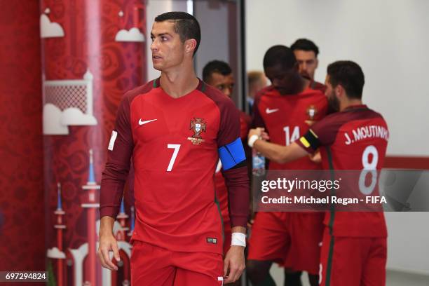 Cristiano Ronaldo of Portugal is seen in the tunnel during the FIFA Confederations Cup Russia 2017 Group A match between Portugal and Mexico at Kazan...