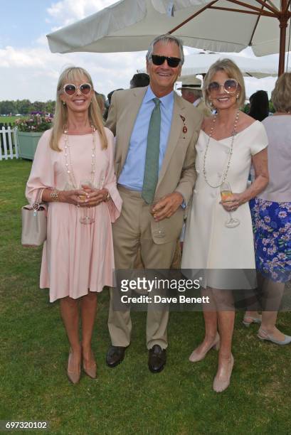 Susan Sangster, Charles Delevingne and Hilary Weston attend the Cartier Queen's Cup Polo final at Guards Polo Club on June 18, 2017 in Egham, England.