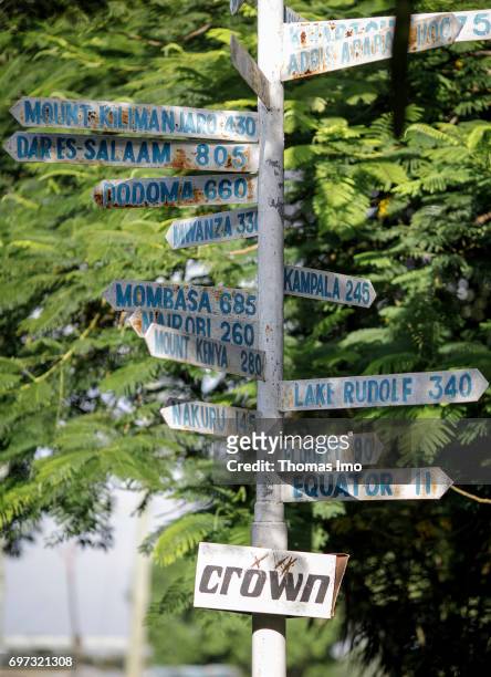 Kisumu, Kenya Close up of a signpost in Kisumu on May 16, 2017 in Kisumu, Kenya.