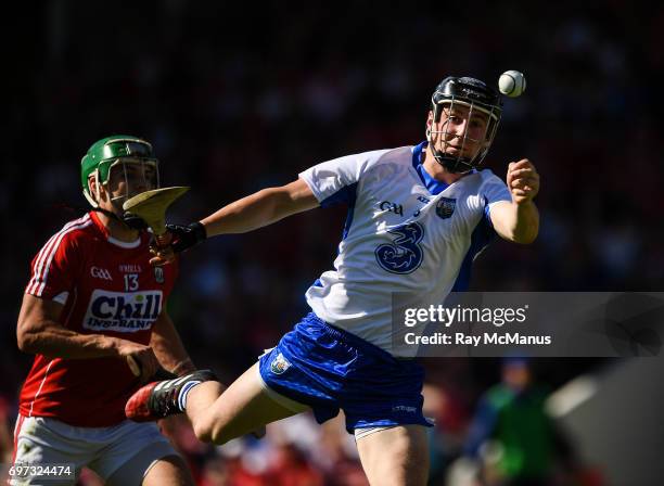 Tipperary , Ireland - 18 June 2017; Conor Gleeson of Waterford in action against Alan Cadogan of Cork during the Munster GAA Hurling Senior...