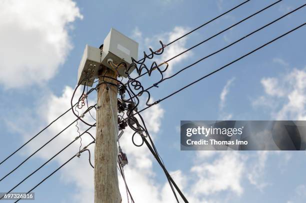 Talek, Kenya Power pole on May 17, 2017 in Talek, Kenya.