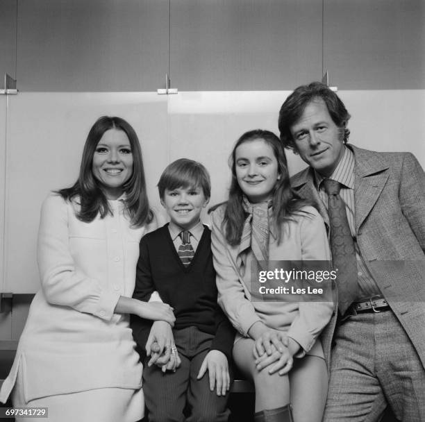 From left to right, actors Diana Rigg, Tyler Butterworth, Zuleika Robson and Robert Culp, who are to appear together in the 'ITV Sunday Night...