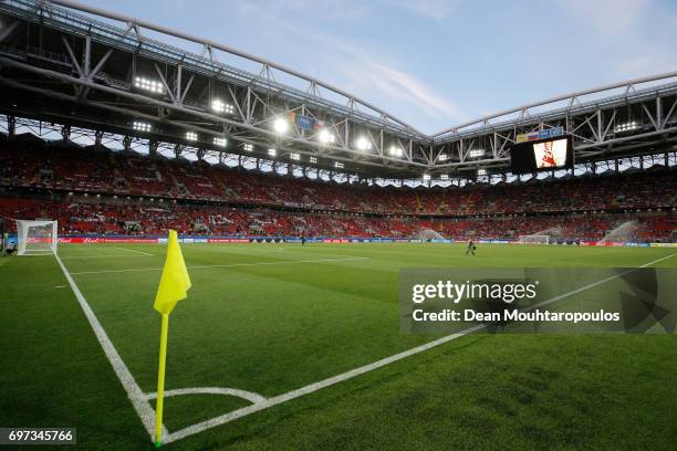 General view inside the stadium prior to the FIFA Confederations Cup Russia 2017 Group B match between Cameroon and Chile at Spartak Stadium on June...