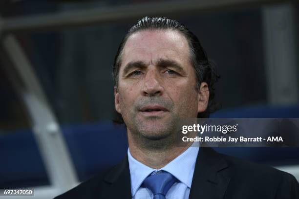 Head Coach / Manager Juan Antonio Pizzi of Chile looks on during the FIFA Confederations Cup Russia 2017 Group B match between Cameroon and Chile at...