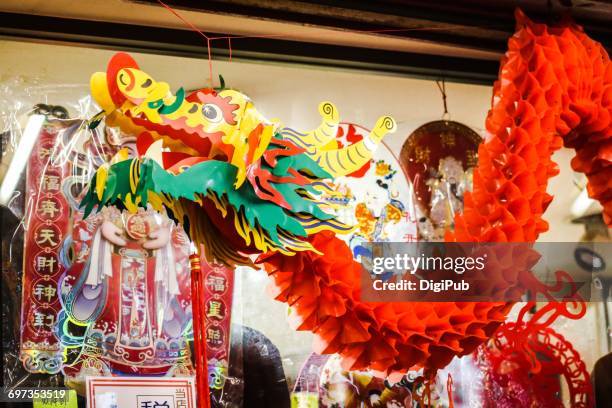 chinese new year festivities  - yokohama chinatown stock pictures, royalty-free photos & images