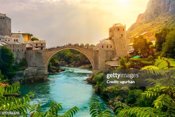 mostar bridge - mostar stock pictures, royalty-free photos & images