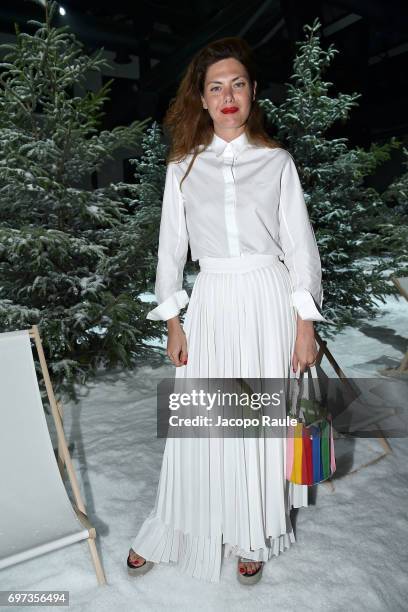 Sara Battaglia attends the Moncler Gamme Bleu show during Milan Men's Fashion Week Spring/Summer 2018 on June 18, 2017 in Milan, Italy.