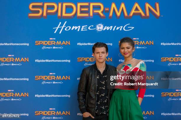 The stars and filmmakers of "SPIDER-MAN: HOMECOMING", actors Tom Holland, Zendaya and director Jon Watts appear in Barcelona on the occasion of the...