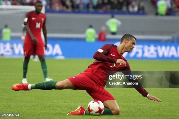 Cristiano Ronaldo of Portugal in action during the FIFA Confederations Cup 2017 group A soccer match between Portugal and Mexico at "Kazan-Arena"...