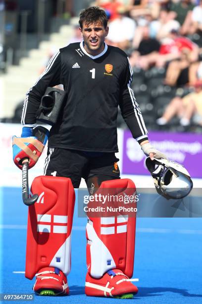 George Pinner of England during The Men's Hockey World League Semi-Final 2017 Group A match between England and Malaysia The Lee Valley Hockey and...