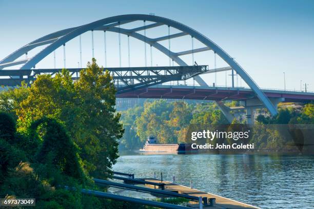 cumberland river, nashville, tennessee - cumberland usa fotografías e imágenes de stock