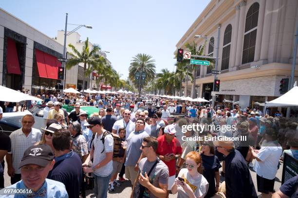 View of atmosphere during the Rodeo Drive Concours d'Elegance on June 18, 2017 in Beverly Hills, California.