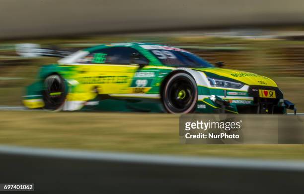 Mike Rockenfeller of Deutchalnd and Audi Sport Team Phoenix racing driver during the Hungarian DTM race on June 18, 2017 in Mogyoród, Hungary.