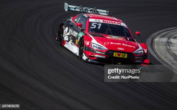 Nico Müller of Switzerland and Audi Sport Team Abt Sportsline racing driver during the Hungarian DTM race on June 18, 2017 in Mogyoród, Hungary.