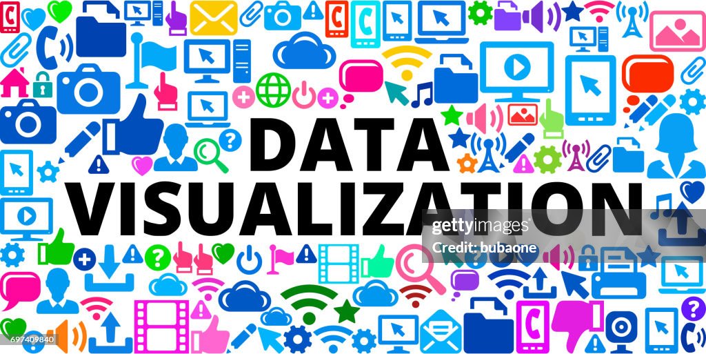 Data Visualization on Technology Internet Communications Vector Icon Background
