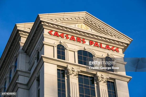 The exterior of Caesars Palace Hotel & Casino is viewed on May 29, 2017 in Las Vegas, Nevada. Tourism in America's "Sin City" has, within the past...