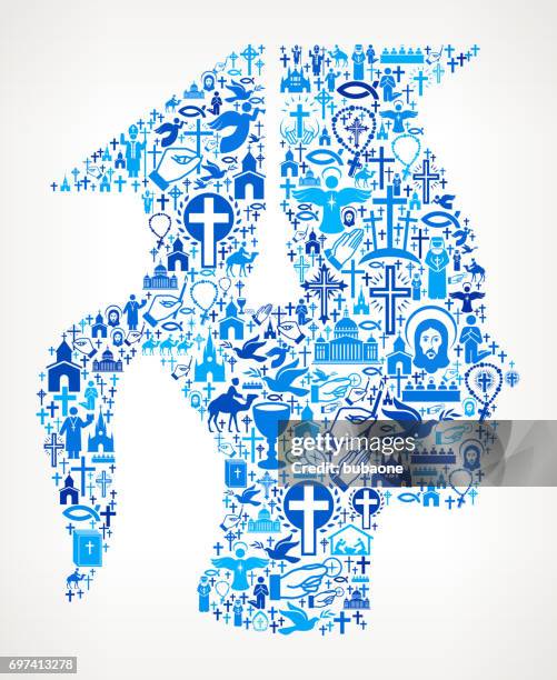 graduation christianity and religion vector illustration - pope stock illustrations