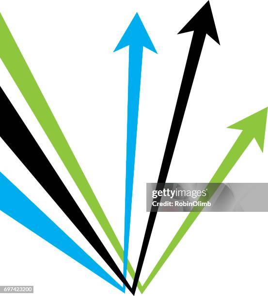 bouncing arrows - 3 objectives stock illustrations