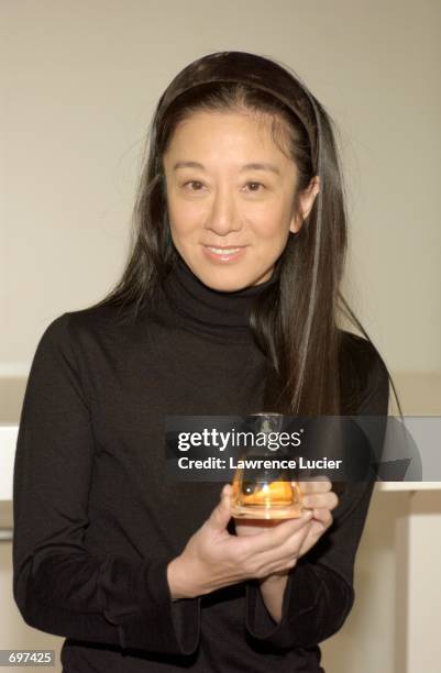 Designer Vera Wang introduces her new fragrance at Saks Fifth Avenue February 13, 2002 in New York.