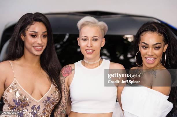 Alexandra Buggs, Courtney Rumbold and Karis Anderson from Stooshe attend the global premiere of "Transformers: The Last Knight" at Cineworld...