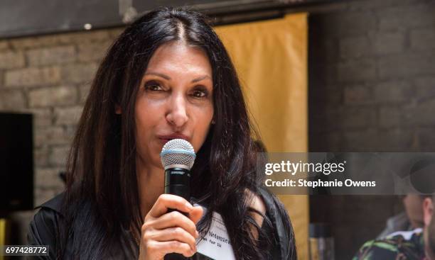 Leyla Nedorosleva speaks at the DGA Reception during 2017 Los Angeles Film Festival at City Tavern on June 16, 2017 in Culver City, California.