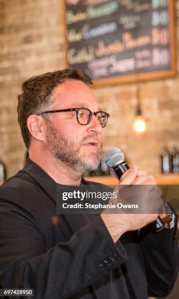 Colin Trevorrow speaks at the DGA Reception during 2017 Los Angeles Film Festival at City Tavern on June 16, 2017 in Culver City, California.