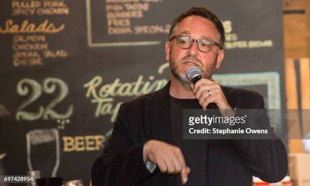 Colin Trevorrow speaks at the DGA Reception during 2017 Los Angeles Film Festival at City Tavern on June 16, 2017 in Culver City, California.