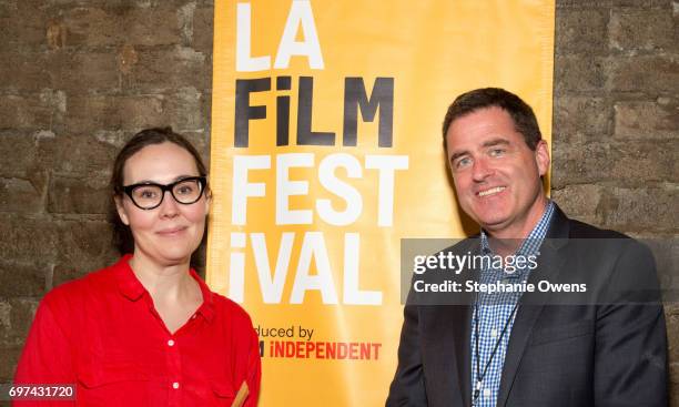 Jennifer Cochis, LA Film Festival Director, Josh Welsh, President Film Independent attend the DGA Reception during 2017 Los Angeles Film Festival at...