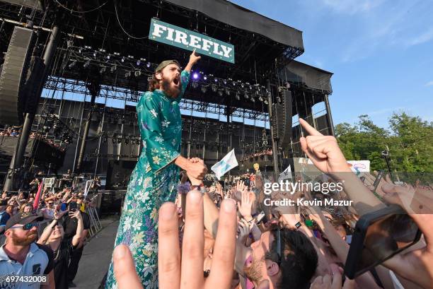 Jared Leto of Thirty Seconds to Mars performs onstage during the 2017 Firefly Music Festival on June 18, 2017 in Dover, Delaware.