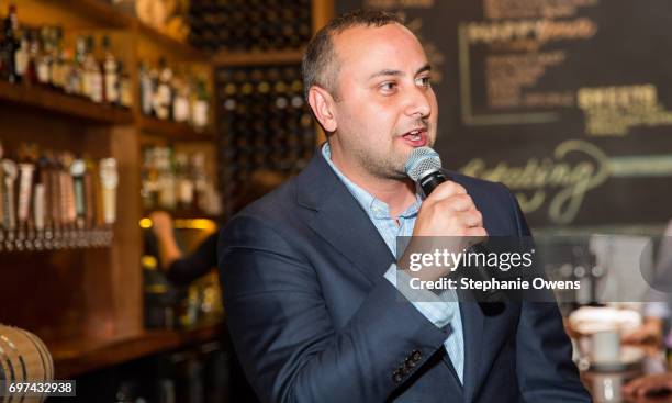 Senior Manager, Special Events and Independent Organizing at Directors Guild of America Matt Gamarra speaks at the DGA Reception during 2017 Los...