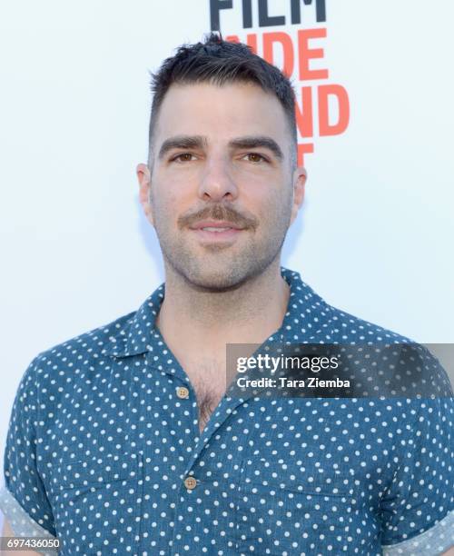 Zachary Quinto attends the premieres of "Never Here" and "Laps" during 2017 Los Angeles Film Festival at Arclight Cinemas Culver City on June 18,...