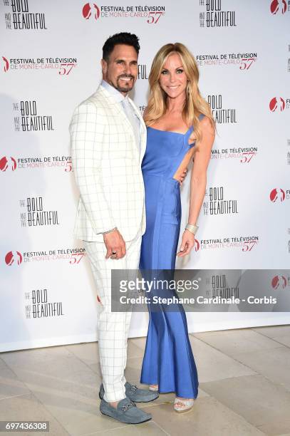 Don Diamont and Cindy Ambuehl attend the 'The Bold and The Beautiful' 30th Anniversary during the 57th Monte Carlo TV Festival : Day 3 on June 18,...