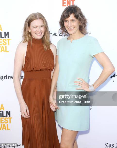 Mireille Enos and Camille Thoman attend the 2017 Los Angeles Film Festival - premiere of "Never Here" held at Arclight Cinemas Culver City on June...