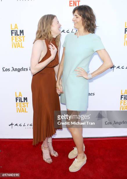 Mireille Enos and Camille Thoman attend the 2017 Los Angeles Film Festival - premiere of "Never Here" held at Arclight Cinemas Culver City on June...