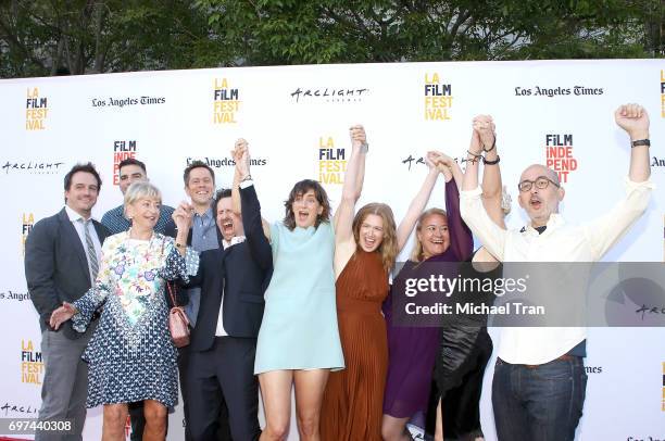 Camille Thoman, Zachary Quinto, Mireille Enos and the crew attend the 2017 Los Angeles Film Festival - premiere of "Never Here" held at Arclight...