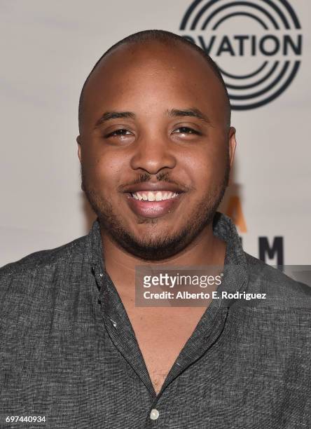 Filmmaker Justin Simien attends Coffee Talks at the 2017 Los Angeles Film Festival at the Kirk Douglas Theatre on June 18, 2017 in Culver City,...