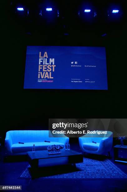 General view of the atmosphere at Coffee Talks at the 2017 Los Angeles Film Festival at the Kirk Douglas Theatre on June 18, 2017 in Culver City,...