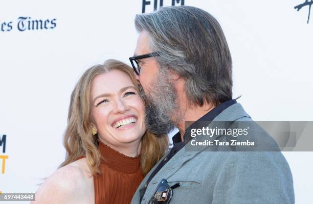 Mireille Enos and Alan Ruck attend the premieres of "Never Here" and "Laps" during 2017 Los Angeles Film Festival at Arclight Cinemas Culver City on...