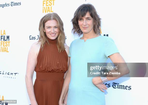 Mireille Enos and Camille Thoman attend the premieres of "Never Here" and "Laps" during 2017 Los Angeles Film Festival at Arclight Cinemas Culver...