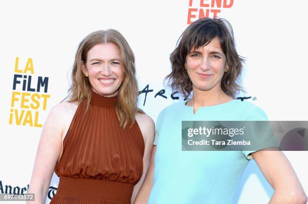 Mireille Enos and Camille Thoman attend the premieres of "Never Here" and "Laps" during 2017 Los Angeles Film Festival at Arclight Cinemas Culver...