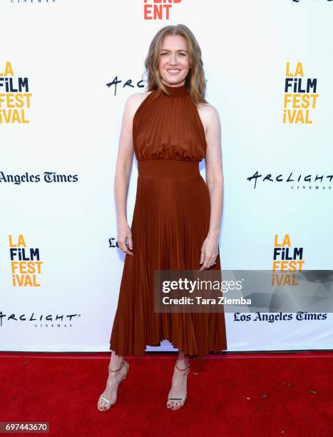 Mireille Enos attends the premieres of "Never Here" and "Laps" during 2017 Los Angeles Film Festival at Arclight Cinemas Culver City on June 18, 2017...