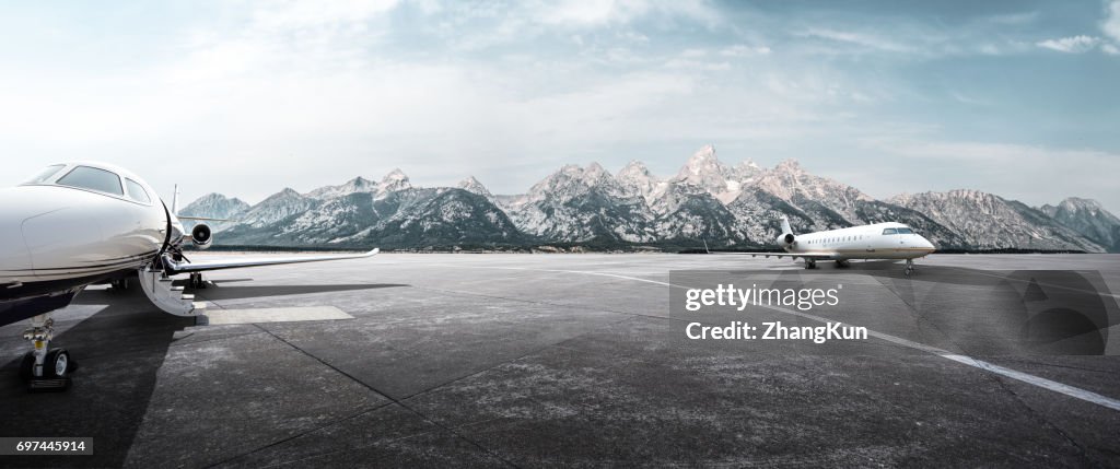 The plane on the tarmac