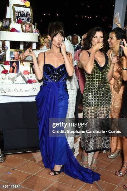 Jacqueline MacInnes Wood and Heather Tom attend the 'The Bold and The Beautiful' 30th Years Anniversary Party at The Monte-Carlo Bay Hotel during the...