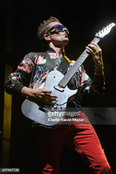 Matt Bellamy of Muse performs onstage during the 2017 Firefly Music Festival on June 18, 2017 in Dover, Delaware.